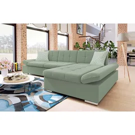 Mirjan24 Eckcouch 2-Sitzer Uttario Velvet L-Form Grün