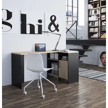 Gami Eckschreibtisch Liverpool Kiefer naturbelassen / Schwarz