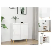 VidaXL Sideboard mit Massivholz-Beinen Hochglanz-Weiß 60x35x70 cm