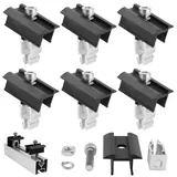 6 Stück Solarmodul Halterung Set, Montageset Dachhalterung für Solarmodule, Schienen für Solarmodule Mittelklemme vom Typ Bremssattel, für Montageschiene Solar Befestigung