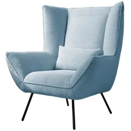 KAWOLA Sessel IVA Cord 90 x 112 x 90 cm Hellblau