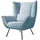 KAWOLA Sessel IVA Cord 90 x 112 x 90 cm Hellblau