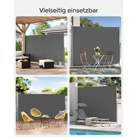 Songmics Seitenmarkise 180 x 450 cm grau Polyester