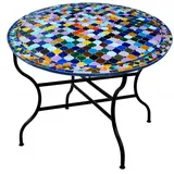 Marokkanischer Mosaiktisch Gartentisch Tisch Esstisch Garten Marokko Rund 120cm