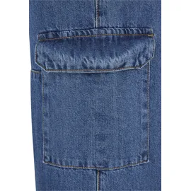 URBAN CLASSICS Ladies Low Waist Cargo Denim - Blau