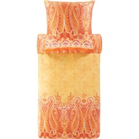 BASSETTI MERGELLINA Bettwäsche - 1 Kissenhülle aus 100% Baumwollsatin in der Farbe Orange O1, Maße: 135x200 cm