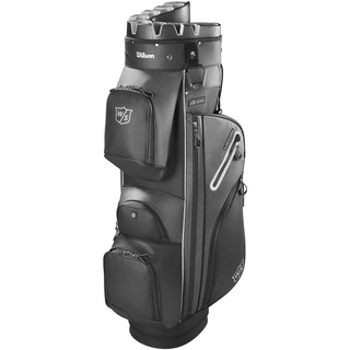 Wilson Staff Golftasche, i Lock Dry Cart Bag, Trolleytasche, 14 Fächer für diverse Golfschläger, Schwarz/Silber