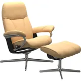 Stressless Stressless® »Consul«, mit Cross Base, Größe S, M & L, Holzakzent Schwarz