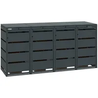 mbox24 Mülltonnenbox Classic, Metall, für 4 Mülltonnen bis 240 Liter, verriegelbar