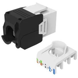 Equip Cat.6A Ungeschirmte Keystone-Buchse Werkzeuglos, 8 Stück/Set, Weiß, Flach,