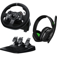 Logitech G920 Driving Force Rennlenkrad und Bodenpedale für Xbox One & PC + Astro A10 Gaming-Headset - Schwarz