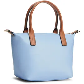 Tommy Hilfiger Popette Mini Tote Umhängetasche Textil Well Water/Silver