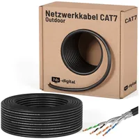 HB-Digital CAT7 Verlegekabel Außen 50m Datenkabel S/FTP PE AWG23