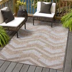 Teppich SANAT "Melissa 8004", blau, B:240cm H:10mm L:330cm, Kunstfaser, Teppiche, Kurzflor, In -und Outdoor geeignet, Wohnzimmer