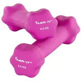 MOVIT Hantel-Set 2er Set Neopren Hanteln, Kurzhanteln, (Set, 2er-Set), Hantel in 8 Gewichts- und Farbvarianten 2x 0,5kg bis 2x 5kg rosa