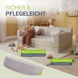 Juskys Kindersofa Kayo  mit Burgmotiv Polyester beige