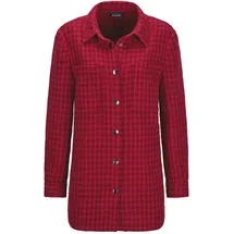 GOLDNER Lässige Longjacke mit Pepitamuster", in dunkelrot | Gr.: 40,