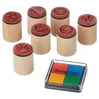 GoKi 15532 - Stempel Kleeblatt, Smile, 7 Stück
