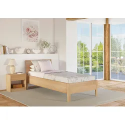 Erst-Holz Metallfreies Einzelbett aus Buchenholz 90x200 mit wählbaren Zubehör V-60.93-09ohne Zubehör
