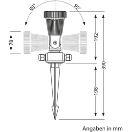 ledscom.de Gartenstrahler mit Erdspieß Kunststoff 39,0 cm inkl. GU10 LED 468lm warmweiß schwarz