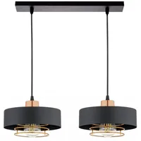 KAR LIGHTING Pendelleuchte 2-flammig aus Metall in Schwarz mit Kupfer-Details, höhenverstellbar | E27 Fassung | LED geeignet | Hängelampe für Wohnzimmer, Esszimmer, Küche, Büro oder Schlafzimmer