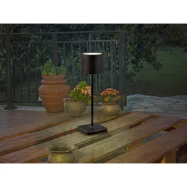 meineWunschleuchte 2er SET Akku LED Outdoor Tischlampen Schwarz kabellos ohne Strom, Touch dimmbar