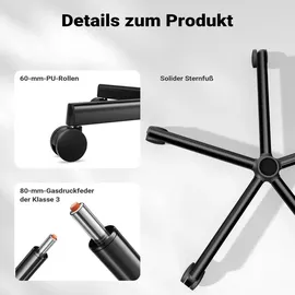 Wiltec Ergonomischer Bürostuhl Schwarz