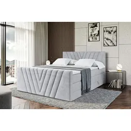 altdecor Boxspringbett ERNINA-Z KING - 160x200 - H3/H4 - Hellgrau