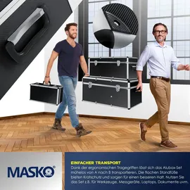 Masko Masko® 3er SET Alu Boxen Alubox Alukiste Transportbox Werkzeugkiste Lagerbox NEU