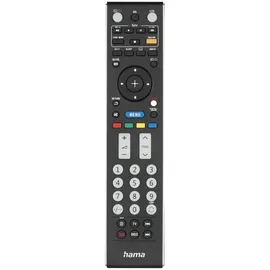Hama Universalfernbedienung für Sony TVs (Infrarot, lernfähig, leuchtende Tasten, smarte Taste, Easy Mode Funktion, ergonomische Haupttasten, 10m Reichweite) schwarz