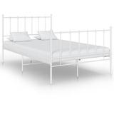 vidaXL Bett Weiß Metall 120x200 cm