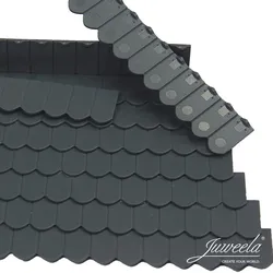 Dachziegel Biberschwanz 18 x 12er Reihe anthrazit Modell von Juweela 1:32