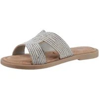 TAMARIS Da.-Pantolette für Damen, silber, Gr. 37 EU