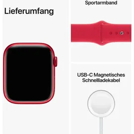 Apple Watch Series 8 GPS 45 mm Aluminiumgehäuse (product)red, Sportarmband (product)red