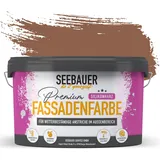SEEBAUER diy Silikonharz-Fassadenfarbe Braun 10L für Außen (No. 601 Chestnut Tree) Selbstreinigende Fassadenfarbe mit Lotuseffekt - Geeignet für Putz, Mauerwerk und Beton