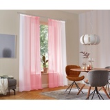 my home Gardine Valverde, my home, Kräuselband (2 St), transparent, Voile, Vorhang, 2-er Set, Fertiggardine, transparent rosa 144 cm x 265 cm