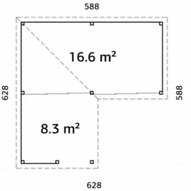 Palmako Carport/Pavillon Connect Lenna 24,9 m2 Set 422 Slide grau