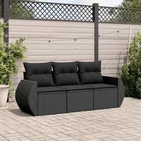 Gecheer 3-TLG. Gartenlounge Set Polyrattan, Balkonlounge, Terrassenmöbel, Loungemöbel Garten, Gartenmöbel Lounge Sofa, Gartensofa Wetterfest, Kissen, Polyrattan