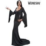 CHAKS Kostümkleid "Morticia" für Damen | Langes Kleid Schwarz - Addams Family L