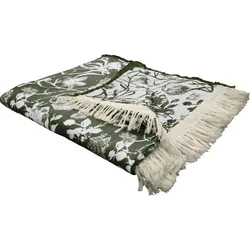 Wohndecke ADAM "Flower Cuvée", braun (schlamm), B:145cm L:190cm, Baumwolle, Wohndecken, im floralem Design, Kuscheldecke