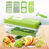 Weitere Küchenaccessoires, Genius Nicer Dicer Smart (12-teilig) In Grün - Gemüseschneider Für Würfel, Stifte, Scheiben, Streifen Und Spalten - Salatschneider, Mandoline Für Gurken