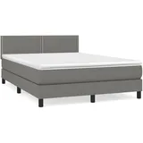 vidaXL Boxspringbett mit Matratze Dunkelgrau 140x200 cm Stoff1398759