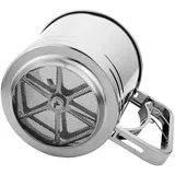 ANCLLO Mehlsieb aus feinmaschigem Edelstahl, 5 Tassen Kapazität, doppelschichtiges Sieb, Puderzuckersieb