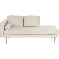 Beliani Chaiselongue Samtstoff beige linksseitig Miramas
