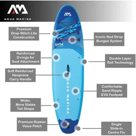 Aqua Marina SUP Board Set Vapor 320 x 81 x 15 cm Blau/Türkis