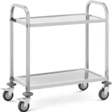 Royal Catering Servierwagen Küchenwagen Küchenrollwagen Lenkrollen Edelstahl 2 Ebenen 64 kg