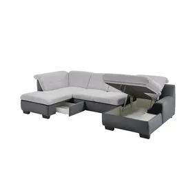 Lounge Collection Wohnlandschaft Chenille 3-Sitzer Grau