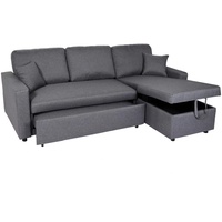 Ecksofa mit Bettkasten HWC-L17, Couch Sofa L-Form, Liegefläche Nosagfederung