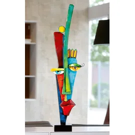 Gilde Casablanca Skulptur Alta fronte - Metall Mehrfarbig - Höhe 101 cm - Gesichtsmotiv - Kunst - Dekoration - Wohnaccessoire - Wohnzimmer