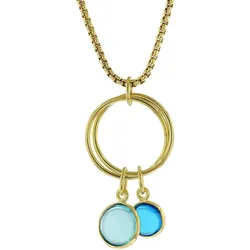trendor 51187 Damen-Halskette Silber vergoldet Collier mit Blauen Quarzen